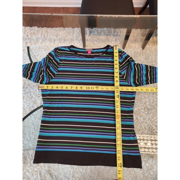 Vince Camuto Womens Multicolor Striped Long Sleeve Round Neck Sweater Size XL - Picture 10 of 10